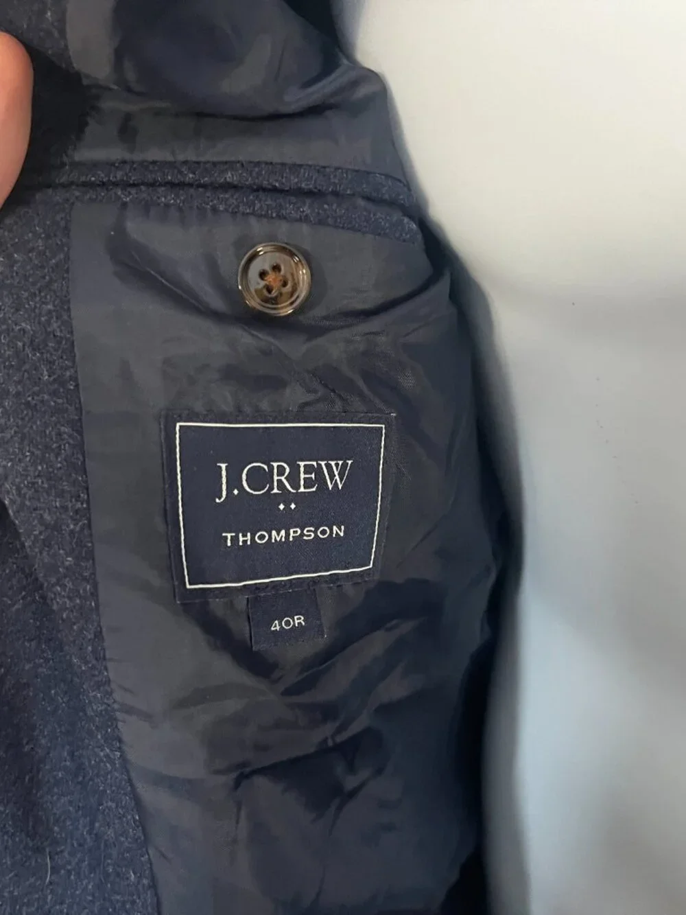🧥 J.Crew Thompson Wool Blend Sport Coat Blazer Men's Solid Blue 40R ⭐